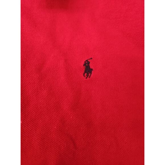 VTG .1990s Polo Ralph Lauren Shirt Mens Sz M Red V-neck Pony Single Stitch - Picture 2 of 11